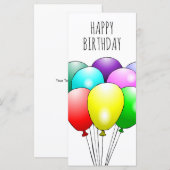 Buntes Glück zum Geburtstag Balloons (Vorne/Hinten)