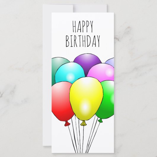 Buntes Glück zum Geburtstag Balloons (Vorderseite)