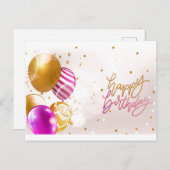 Buntes Glück zum Geburtstag Balloons Postkarte (Vorne/Hinten)