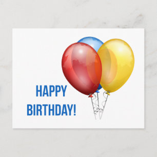 Buntes Glück zum Geburtstag Balloons Postkarte