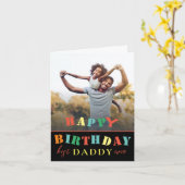 Buntes Glück zum Geburtstag Daddy Foto Karte (Gelbe Blume)