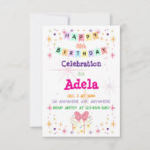 Buntes Glück zum Geburtstag Einladung (Vorderseite)