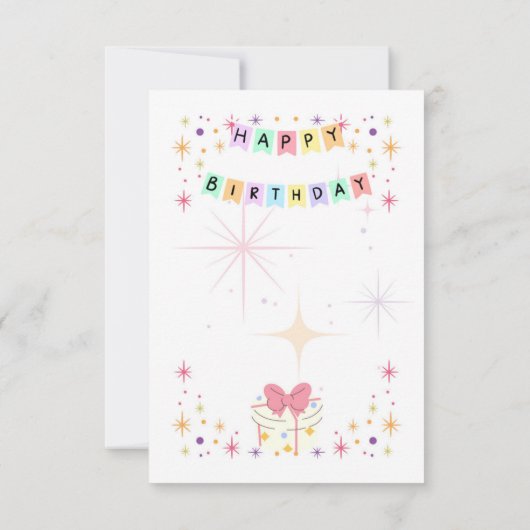 Buntes Glück zum Geburtstag Einladung (Rückseite)