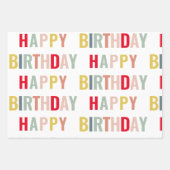 Buntes Glück zum Geburtstag Geschenkpapier Set (Vorderseite)