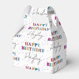 Buntes Glück zum Geburtstag Individuelle Name Conf Geschenkschachtel