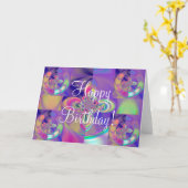 Buntes Glück zum Geburtstag! Karte (Gelbe Blume)