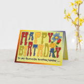 Buntes Glück zum Geburtstag Karte (Gelbe Blume)