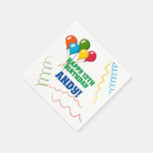 Buntes Glück zum Geburtstag mit Balloons Serviette (Ecke)