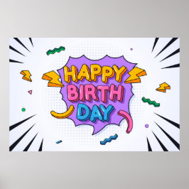 Buntes Glück zum Geburtstag Poster