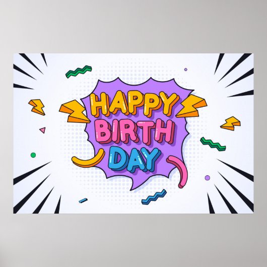 Buntes Glück zum Geburtstag Poster (Vorne)