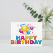 Buntes Glück zum Geburtstag Postkarte (Stehend Vorderseite)