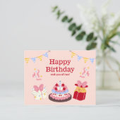 Buntes Glück zum Geburtstag Postkarte (Stehend Vorderseite)