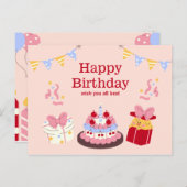 Buntes Glück zum Geburtstag Postkarte (Vorne/Hinten)