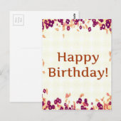 Buntes Glück zum Geburtstag Postkarte (Vorne/Hinten)