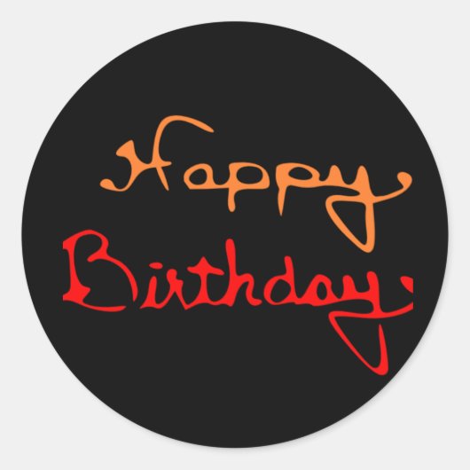 Buntes Glück zum Geburtstag Runder Aufkleber (Vorderseite)