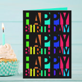 Buntes Glück zum Geburtstag und vieles mehr Karte