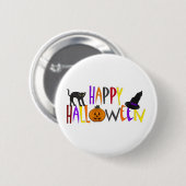 Buntes glückliches Halloween Button (Vorne & Hinten)