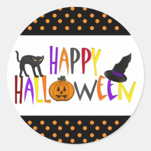 Buntes glückliches Halloween Runder Aufkleber