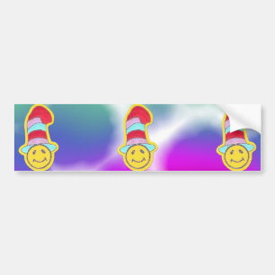 Buntes glückliches Hippie-Gesicht Autoaufkleber