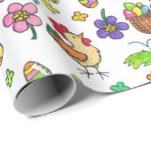 Buntes glückliches Ostern Geschenkpapier (Rolleneckpunkt)