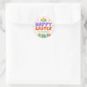 Buntes glückliches Ostern Runder Aufkleber (Tasche)