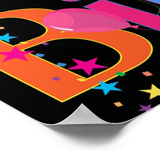 Buntes GLÜCKY BIRTHDAY POSTER (Ecke)