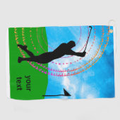 Buntes Golf-Schwingen Golfhandtuch (Horizontal)