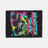 Buntes Graffiti-Monstertruck-Kunstwerk Fleecedecke (Vorderseite (Horizontal))
