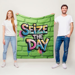Buntes Graffiti-Text mit der Aufschrift Nutze Den Fleecedecke