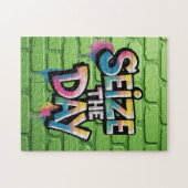 Buntes Graffiti-Text mit der Aufschrift 'Nutze den Puzzle (Horizontal)
