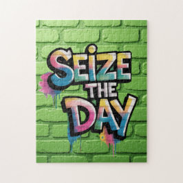 Buntes Graffiti-Text mit der Aufschrift 'Nutze den Puzzle