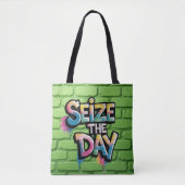 Buntes Graffiti-Text mit der Aufschrift Nutze den  Tasche (Vorderseite)
