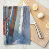 Buntes griechisches Fischerboot Küchentuch (Viertel Falte)