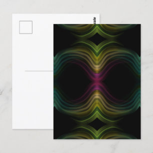 Buntes Groovy Psychedelisches Muster Abstrakte Kun Postkarte