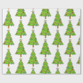 Buntes grünes Weihnachtsbaum-Geschenkpapier Geschenkpapier (Flach)