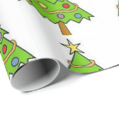 Buntes grünes Weihnachtsbaum-Geschenkpapier Geschenkpapier (Rolleneckpunkt)