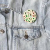 Buntes Grußmuster der frohen Weihnachten Button (Beispiel)