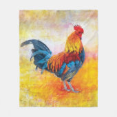 Buntes Hahn-Digital-Kunst-Ölgemälde Fleecedecke (Vorderseite)