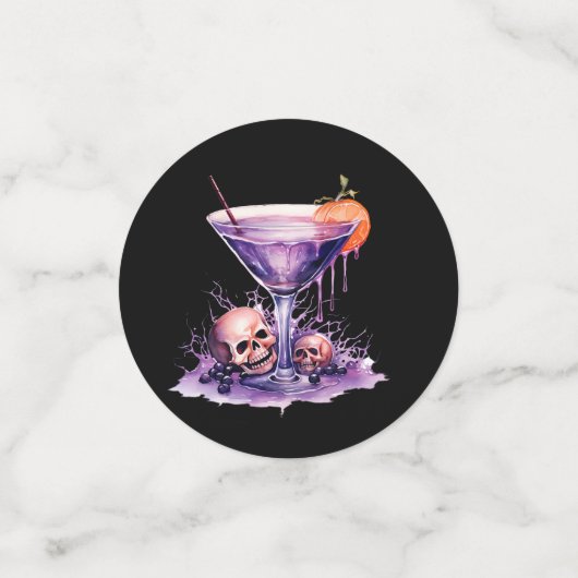 Buntes Halloween-Cocktailglas Konfetti (Klein Vorderseite)