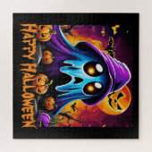 Buntes Halloween Ghost Pumpkin Happy Halloween Puzzle (Horizontal)