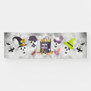 Buntes Halloween Kinder "Süßes oder Saures" Banner