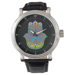 buntes hamsa Amulett Armbanduhr