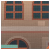 Buntes Hausmuster Stoff (Nahaufnahme)