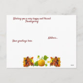 Buntes Herbst & Pumpkins glückliches Erntedankfest Feiertagspostkarte (Rückseite)