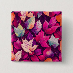 Buntes Herbstlaub-Muster-68218 Button