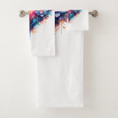 Buntes Herz-Badewäsche-Design Badhandtuch Set (Insitu)