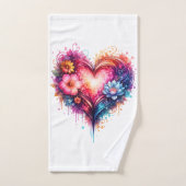 Buntes Herz-Badewäsche-Design Badhandtuch Set (Handtuch)