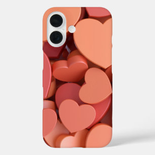 Buntes Herz-Cluster iPhone 16 Hülle