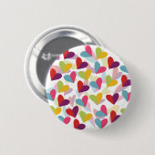 Buntes Herz-Grafikdesign Button (Vorne & Hinten)
