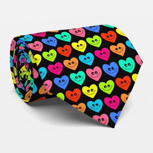 Buntes Herz Krawatte (Gerollt)